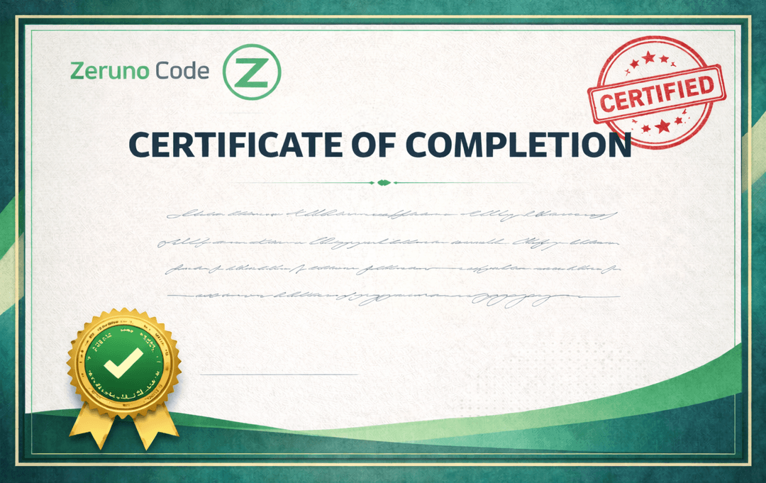 Example certificate
